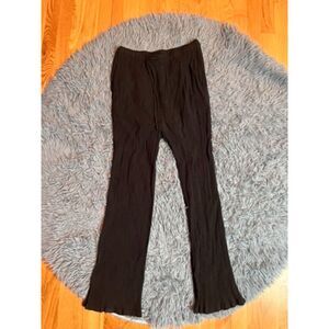 American Tall Black Crinkle Ankle Pull On Pants Size M